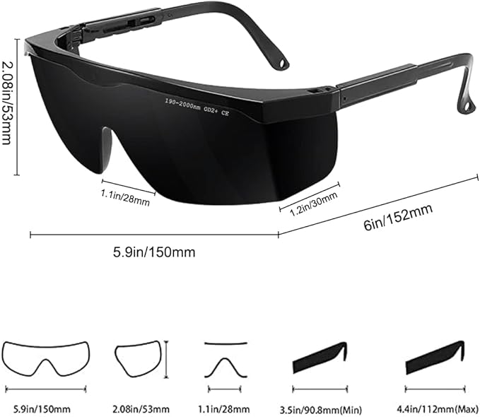 mozeeda IPL 190nm-2000nm Laser Safety Glasses, Red Light Therapy Goggles For Laser Cosmetology Operator Eye Protection And Laser Hair Removal Treatment