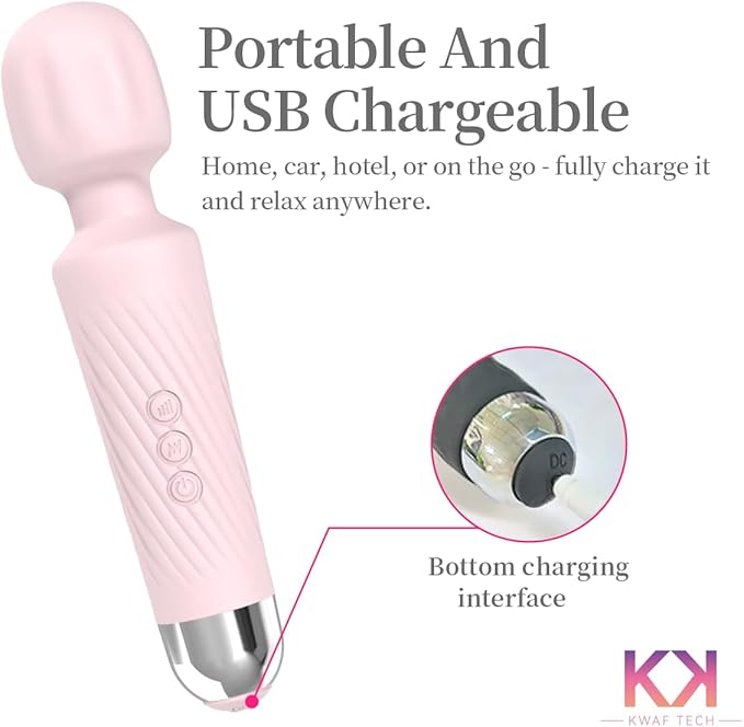 KWAF Deep Tissue Muscle Massager – Rechargeable Handheld Body Therapy Device for Neck, Back & Shoulder Relief – Adjustable Speed – Quiet Motor