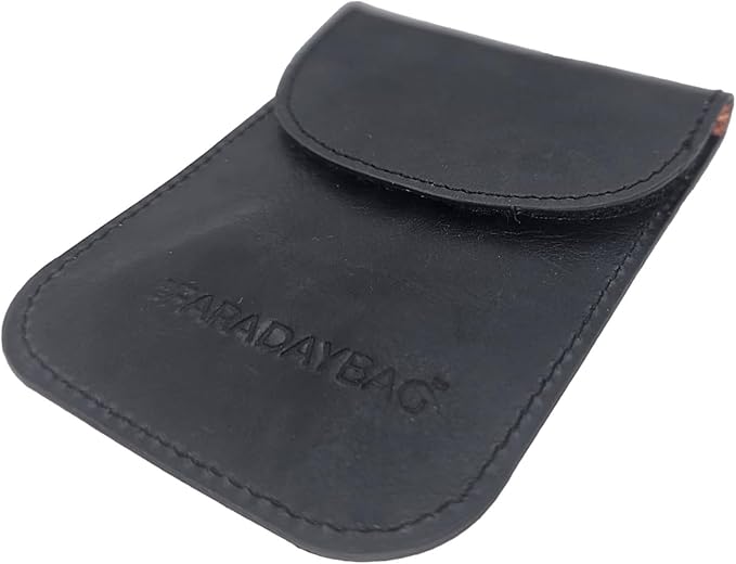 Faraday Key Fob Protector - Real Leather Premium Signal Blocking Pouches - RFID Blocking Car Key Security Shield