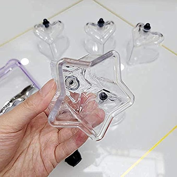 10Pcs Heart and Star Shaped Cupping Cups 1 Cupping Gun Plastic Vacuum Cupping Therapy Set Cupping Kit Massager with Box