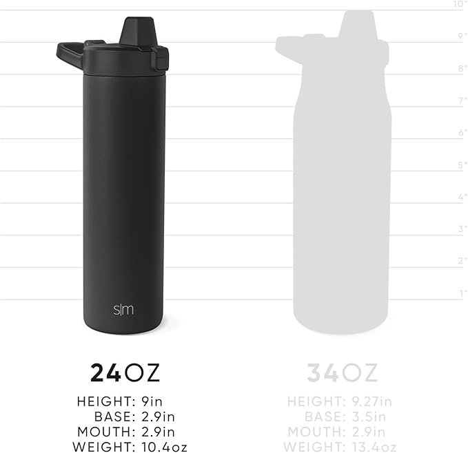 Simple Modern Filtered Water Bottle | Insulated Stainless-Steel Carbon Filter Travel Water Bottles | Reusable for Clean Drinking Water On The Go | 24oz, Mauve Me