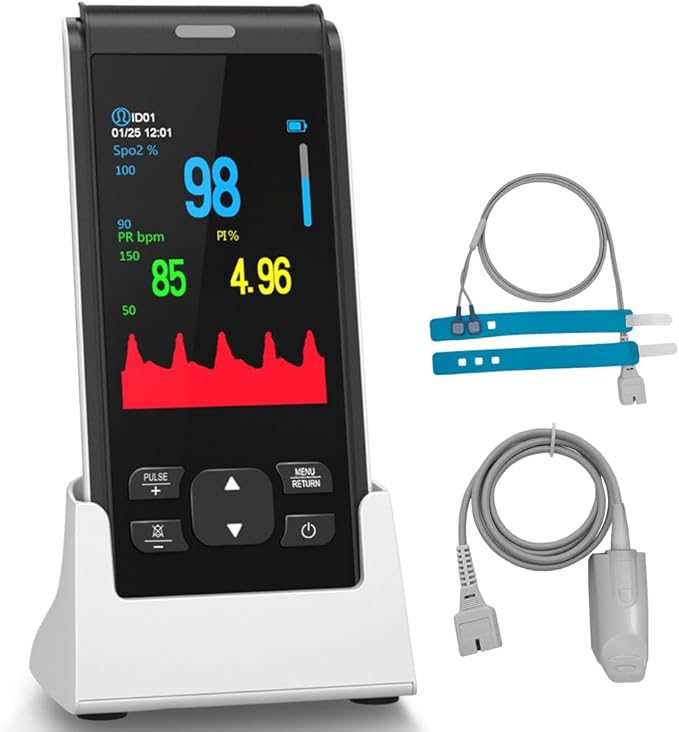 Pulse Oximeter Fingertip HealthTree Handheld Pulse Oximeter Overnight for Adult Kids Rechargeable Oxygen Monitor Fingertip for SpO2 and Pulse Rate Continuous