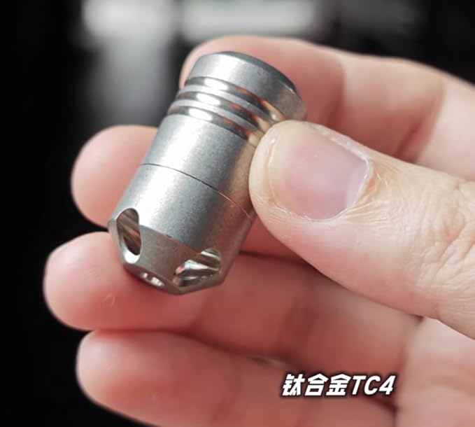 Titanium Keychain Pill Holder Mini Daily Pill Box Pendant Container Waterproof Metal Case Bottle Portable Organizer (Ti)