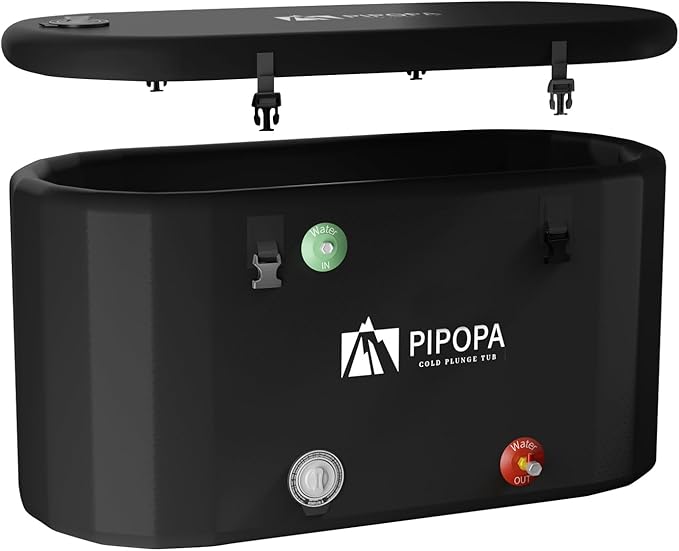 PIPOPA Inflatable Ice Bath Tub for Athletes | Water Chiller Compatible | Long-Lasting Insulation | Outdoor, Indoor, Portable | Drain Valve Included - XXXL 65"L x 30"W x 32"H