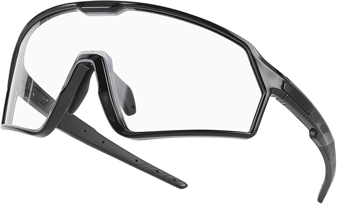 BangLong Photochromic Cycling glasses for Men Women, Clear Running MTB Sunglasses UV Protection