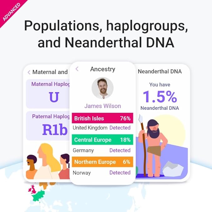 tellmeGen Advanced DNA Test: 400+ Health, Ancestry, Traits & Fitness Reports - Fees Included - Lifetime Updates