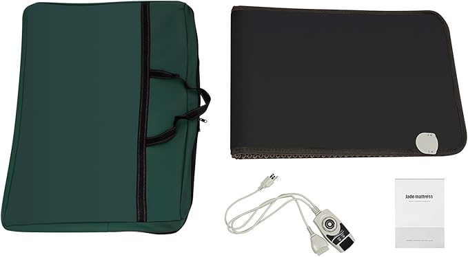 20 x 59 Inch Infrared Heating Pads for Full Back, 138 Pieces Natural Jade Electric Heating Pad for Back Neck Shoulder Fast Pain Relief (Brown)