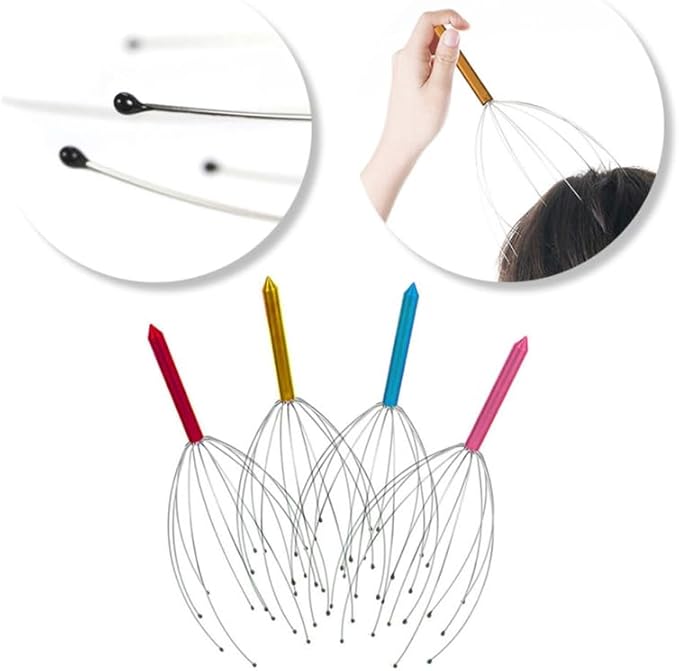Healifty Scalp Massagers Head Scratcher Tool: 12Pcs Octopus Head Massage Scratcher Manual Hair Claw for Neck Shoulders Arms Legs Stress Relief Funny Stocking Stuffers Bulk Gifts for Men Women Adults