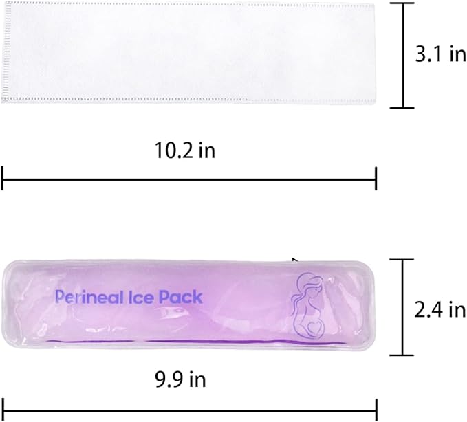Reusable Perineal Ice Packs for Postpartum & Hemorrhoid Pain Relief, Hot & Cold Pack for Women After Pregnancy, 2 Ice Pack and 3 Non-Woven Cover. Purple