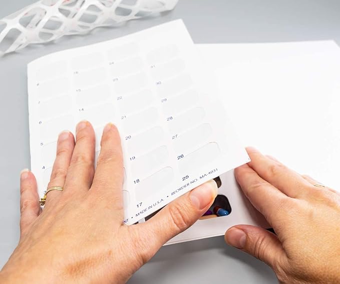 Monthly XL Cold Seal Medication Blister Pack System Cards for Pills -One Piece Unit Dose Tri-Fold Booklet, Easy No Extra Equipment Needed, Just Fill and Seal (31 Day Monthly - 6 Pack)