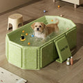 Portable Bathtub Collapsible Bath Tub - Non-Slip Base Cat Dog Bathtubs Wash Shower Basin (Green)