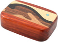 Modern Artisans American Made Pocket-Sized Pill Box (Standard Size) - Padauk Wood with Inlaid Wave Design