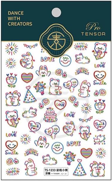 Small Cute Sticker 3D Relief Design Decals for iPhone 17 PRO / 17 PROMAX Cell Phone Camera Screen Lens,for NintendSwitch Game Handle Controllers，Scrapbooking Laptop Diary Planner Collage DIY (TS-1233)