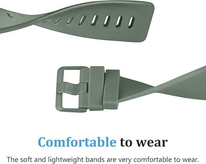 Mugust Sport Bands Compatible with Fitbit Versa 2 / Fitbit Versa /Versa Lite/Versa SE, Classic Soft Silicone Replacement Wristbands Straps for Fitbit Versa 2 Smart Watch Women Men (Small,Avocado Green)