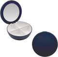 EZY DOSE Travel Pill Organizer with Built-in Mirror, Compact and Portable Medication Case for Daily Vitamins, Pills, and Medicine Management, Ideal for Travel and On-The-Go Use, Blue