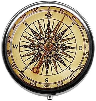 Old Compass Pill Box Vintage Compass Candy Box Steampunk Retro Nautical Candy Box