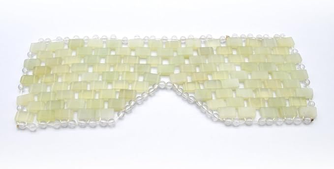 Natural Jade Sleep Mask & Blindfold,Natural Jade Eye Mask,Anti-Aging Hot or Cold Therapy Eye Mask Which is Soothing Cooling Detoxifying (Xiuyan Jade)