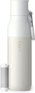 LARQ Bottle Filtered - Insulated Stainless Steel Water Bottle BPA Free with Nano Zero Technology and Long-Lasting Filters, Granite White, 17oz