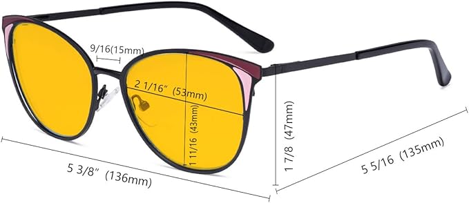 Eyekepper Ladies Blue Light Filter Glasses - Butterfly Design Computer Eyegalsses Women -Transparent Blue Lens