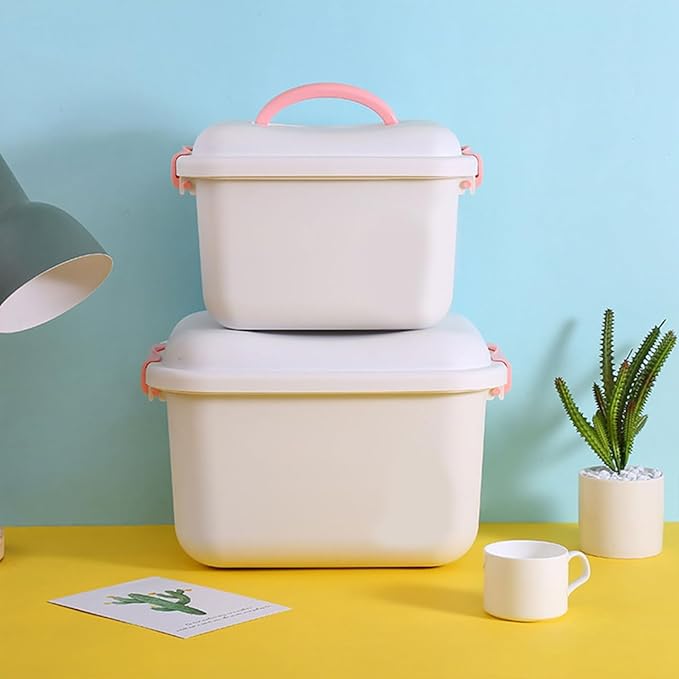 Alipis 1pc Plastic Medicine Box Medicine Storage Cabinet Portable Storage Box Family Plastic Organizer Portable Kit Case Emergency Case White