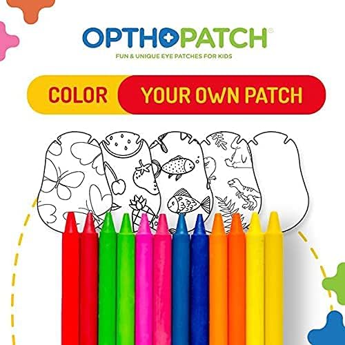 Opthopatch Eye Patches for Kids - Extra Sensitive Adhesive - Color Your Own Patch - 70 Count + 2 Reward Charts