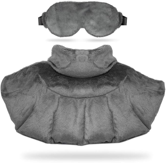 Neck & Shoulder Wrap + Heated Eye Mask – Hot & Cold Therapy Set for Pain Relief, Dry Eyes, Headaches & Stress – Microwavable, Portable, Ergonomic Design for Home & Travel Comfort by Superior Relief
