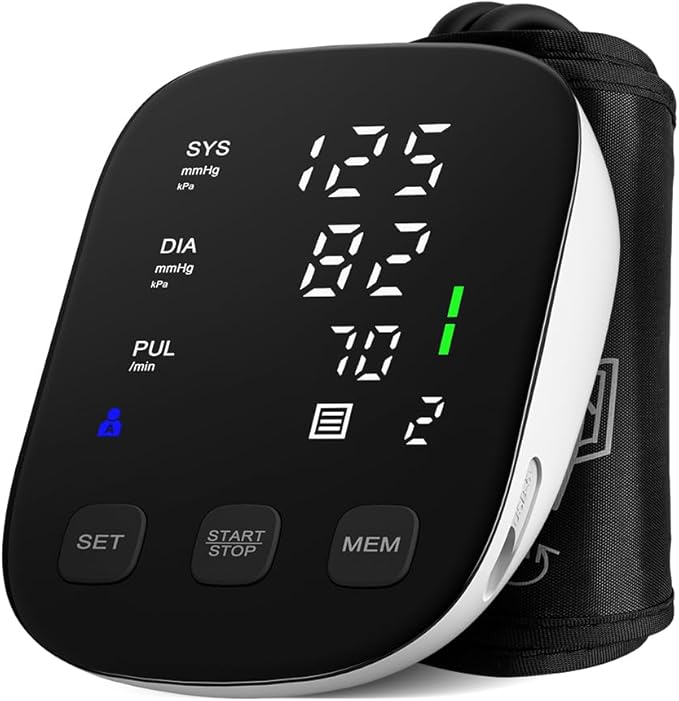 Blood Pressure Monitor with Large Display, Blood Pressure Machine Upper Arm Large Cuff(8.7"-16.5"), High Automatic Blood Pressure Monitors Cuff for Home Use, BP Monitors