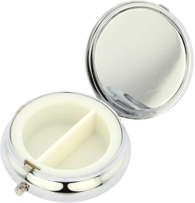 Glass Of Venice Murano Millefiori Pill Box - Silver Round