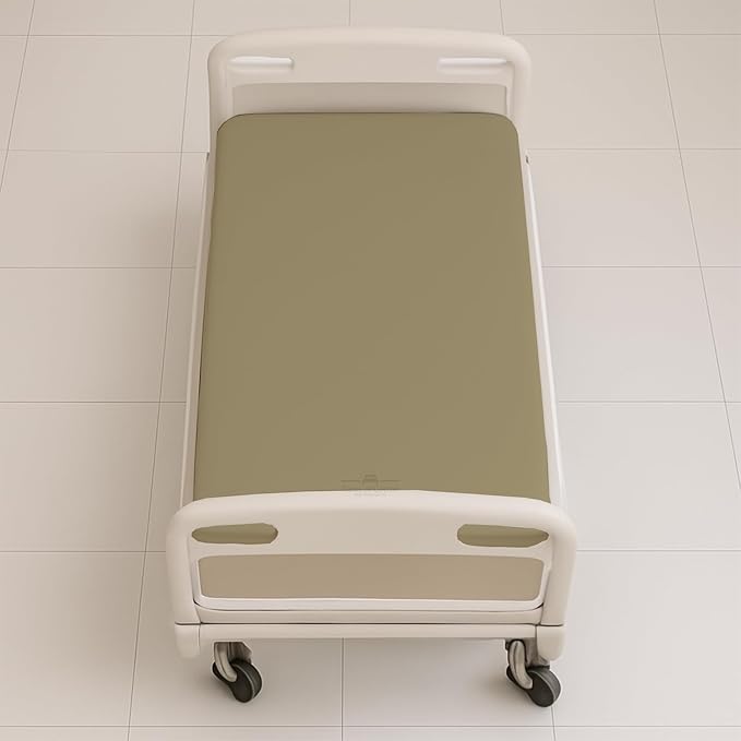 6 Pack Fitted Hospital Bed Sheets - Soft Microfiber Hospital Fitted Sheet - Hospital Bed Fitted Sheets (Taupe, 36" x 84" x 12")