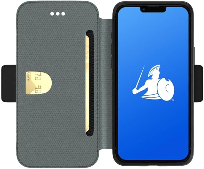 DefenderShield EMF Protection & 5G Anti Radiation iPhone 12/12 Pro SlimFlip Case - RFID Blocking EMF Shield Slim Wallet Case Black