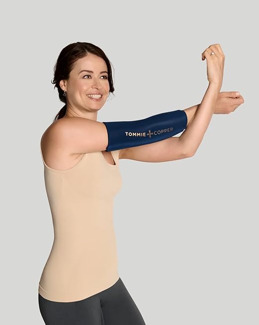 Tommie Copper BetterICE Elbow Wrap Cold Compression, Soft Flexible Gel, No Messy Leaks, Comfortable Fit - Large, Dark Navy