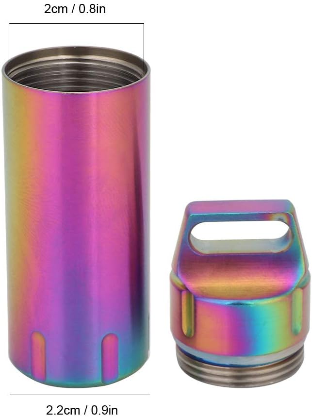 Organizers, Portable Box Case Stainless Steel Pills Case Container Bottles Keychain for Women Man Elderly Outdoor Sports Travel Holder (Colorful)