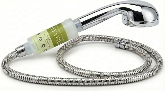 Premium Vitamin C Shower Filter for Hair and Skin - High Output Chlorine Remover & Water Filtration - Reduces Dry Itchy Skin & Frizzy Brittle Hair - Universal Fit (Clean Cotton Scent)