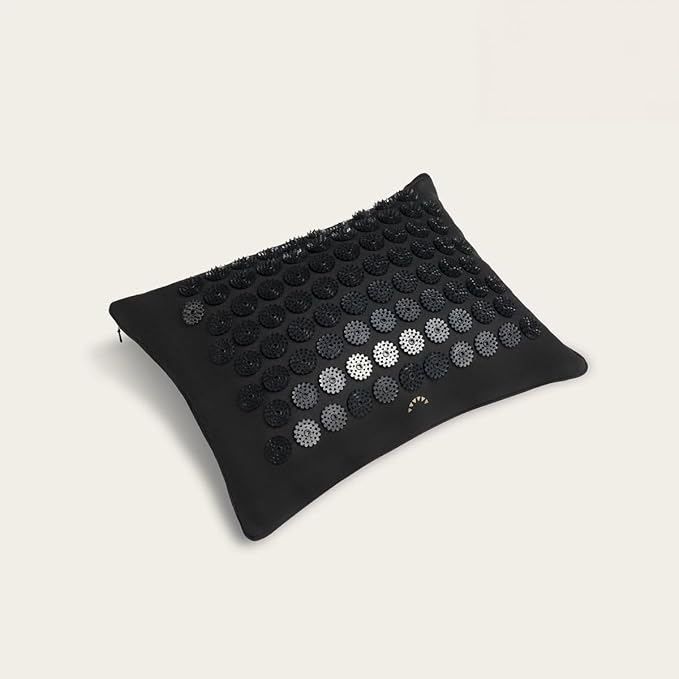 ShaktiMat Premium Acupressure Pillow, Level 3 in Shakti Black, Massage Muscles, Aid Sleep & Unlock Inner Tension | Similar to Acupuncture, No Needles Required