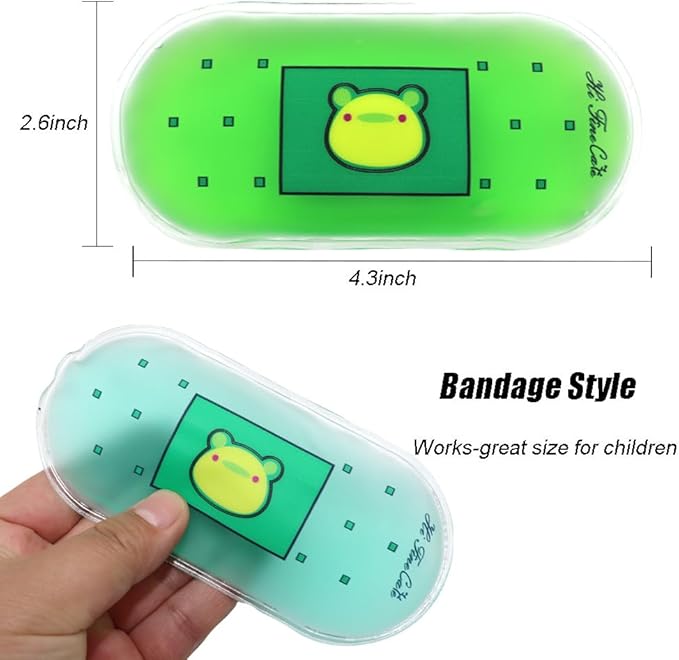 Small Ice Packs, Gel Ice Packs for Injuries Hot & Cold Ice Packs Bulk Reusable Flexible Mini Ice Pack Cold Compress for Pain Relief (4pcs (Frog))