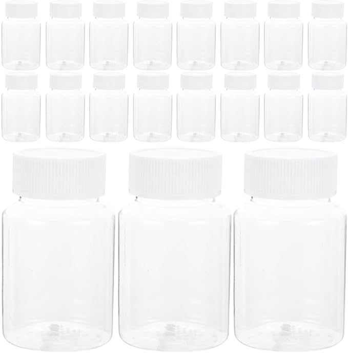Kichvoe 40 Pack Portable Clear Plastic Dispensing Bottles 3.14X1.77 Inch Small Pill Organizers Travel Medicine Containers for Camping Hiking Outdoor Use