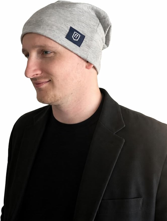 Silver Fiber Beanie Lightweight Conductive Slouch Hat for Men & Women