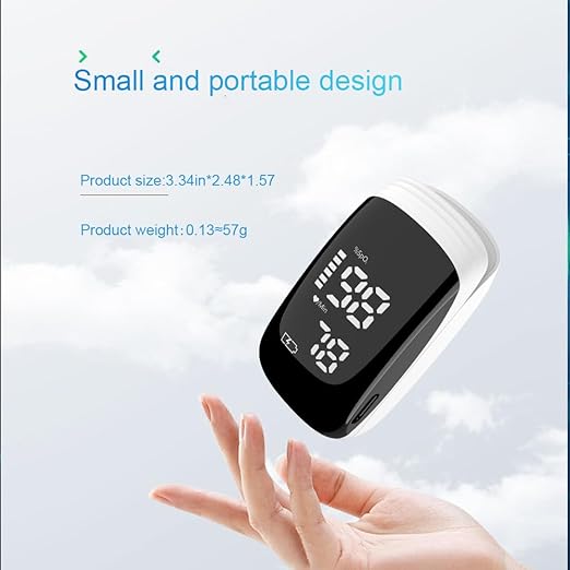 Pulse Oximeter Fingertip, Pulse Oximeter with Rechargeable, Oxygen Meter Finger Pulse Oximeter, Fingertip Blood Oxygen Saturation Monitor Rechargeable, Accurate Fast SpO2 Reading for Sports (White)