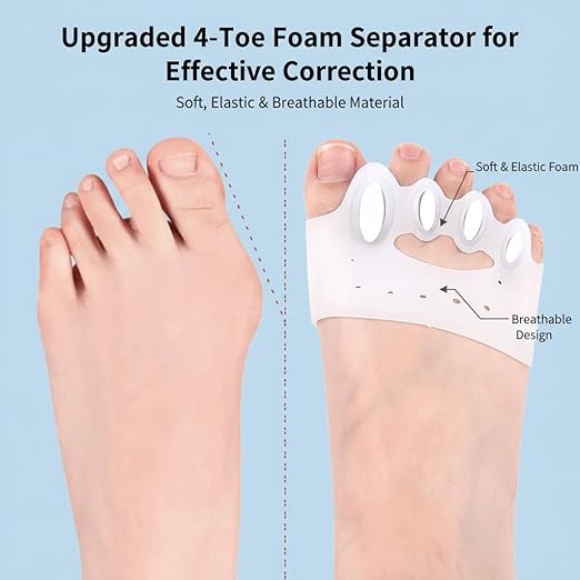 Upgraded Toe Separators & Toe Spacers for Women and Men - Podiatrist Recommended, Bunion Corrector, Foot Alignment and Pain Relief(1 Pair)