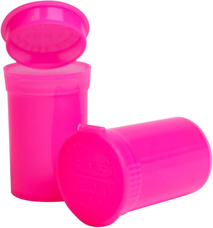 6 Dram Pop Top Bottles, Pill Storage Container, Multi-Color Pack, Airtight Seal, 720 Count (Pink)