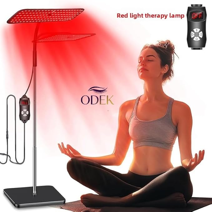 Body and Facial red Light Therapy, 660nm 850nm Infrared red Light Treatment lamp Equipment, extendable Floor-Standing Type, with a Large Panel and a Stable Stand at Home.