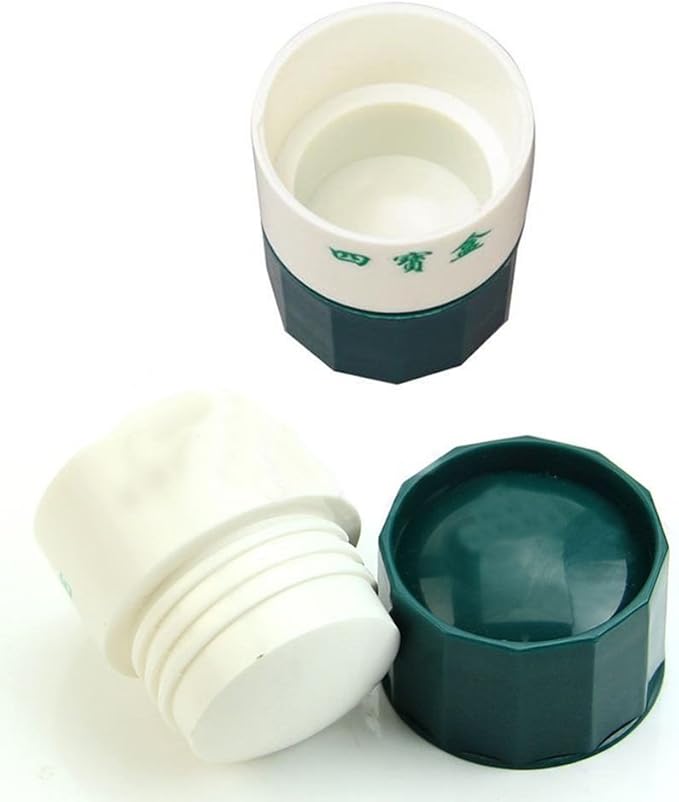 Pill Box, Premium Practical Pill Tablet Medicine Cutter Grinder Crusher Storage Organizer Box Case - White + Army Green