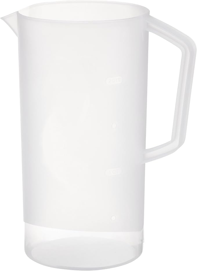 Tribello Pitcher with Lid Half Gallon, Clear Round Plastic Water Pitcher with 3-Way Lid, Ideal for Lemonade, Ice Tea, and Drinks, Freezer/Dishwasher Safe, and BPA Free (0.5 Gallon/2 Liters)