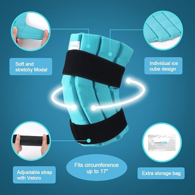 Ice Pack for Knee Pain Relief, 2 Hours Long Lasting Cold Pack for Knee Injuries, Cold Therapy Flexible Ice Pack Wrap for Knee Replacement Surgery, Swelling, ACL, Meniscus Tear