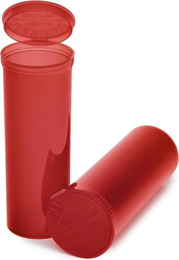 100Pcs Empty Pill Bottles with Caps, 13 Dram Empty Prescription Vial, Waterproof Airtight Joint Pill Bottles with Pop Top Caps, Medicine Container for Pill, Crafts, Candy, Supplements (Red)