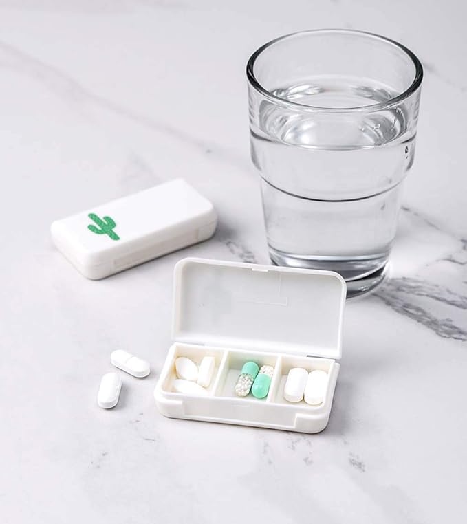 LINXI 4 Pack Small Pill Organizer, Individual Compartments Holds Vitamin, Medicine, Portable, Small Pill Container for Purse or Pocket