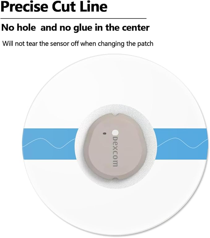 G7 Over Patches Waterproof - 55 Pack Adhesive Patches for G7＆Stelo-Transparent Sensor Cover for Continuous Glucose Monitor,Without Hole On the Center-HECHUAN