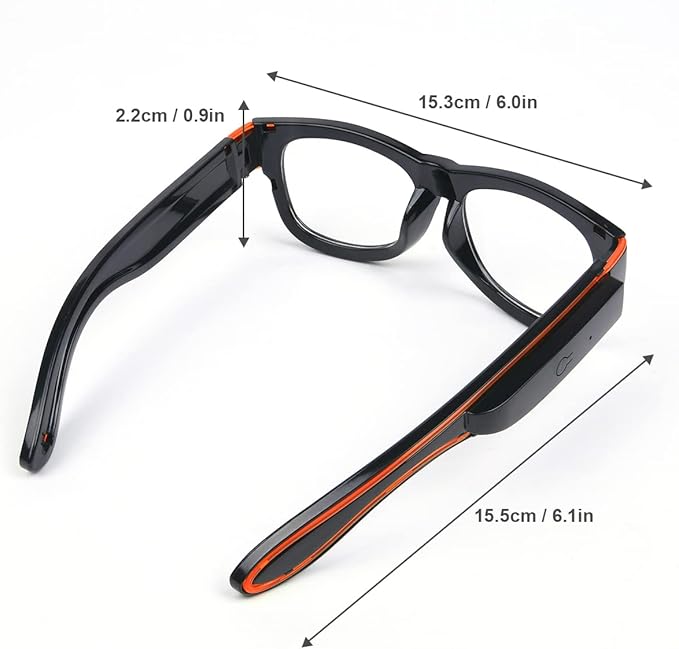 Ainiv Wireless Light Up Glasses 3 Modes LED Luminous Glasses Glow in the Dark for Parties, DJ, EDM, Halloween, Christmas