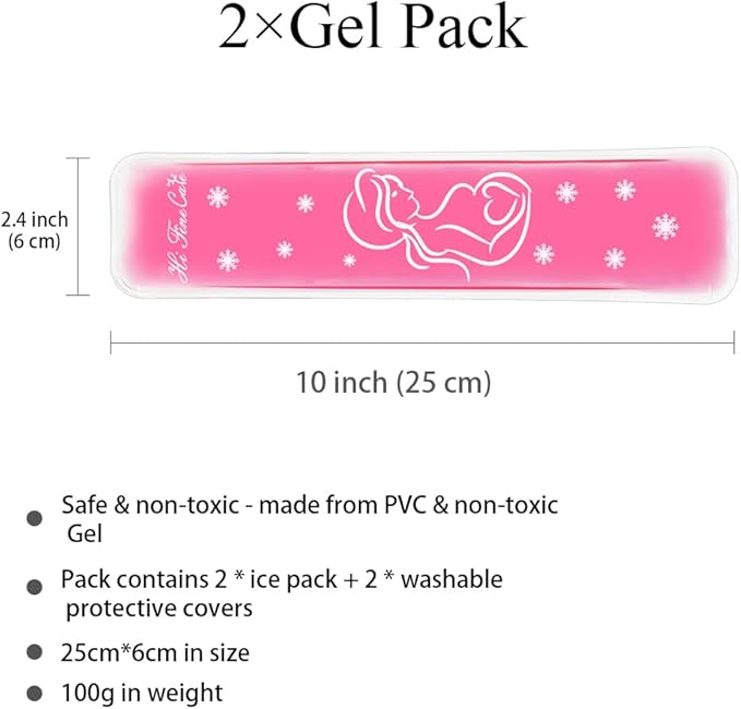 Postpartum Ice Pack, Hot and Cold Pads for After Delivery Essentials, Gel Cooling Pad, Fast Pain Relief Convenient for Perineal Recovery Helps Reduce Swelling (Pink, Snow Pattern)