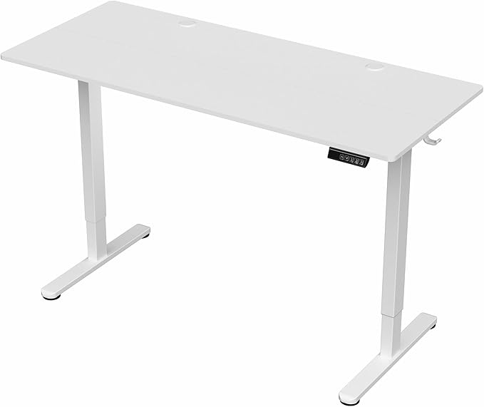 VIVO Electric 55 x 24 in Standing Desk, Memory Height Adjustment, White Top White Frame, DESK-E155TW
